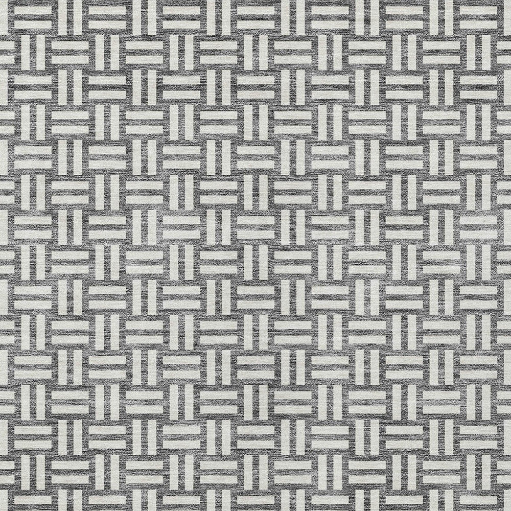 Tabselect Home Line 5' X 8' Gray And Ivory Geometric Washable Indoor Outdoor Area Rug