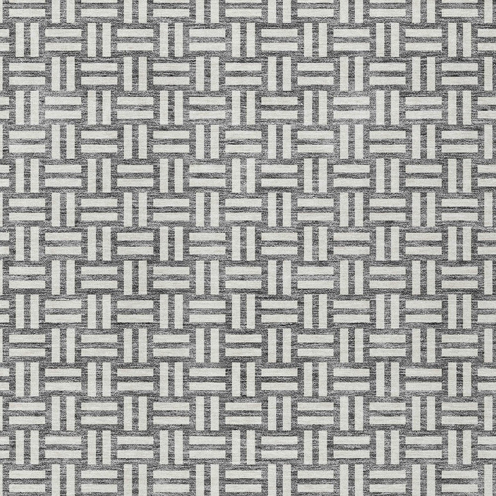 Tabselect Home Line 8' X 10' Gray And Ivory Geometric Washable Indoor Outdoor Area Rug