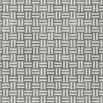Tabselect Home Line 8' X 10' Gray And Ivory Geometric Washable Indoor Outdoor Area Rug