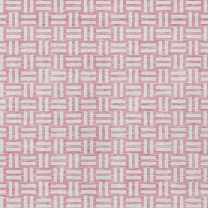 Tabselect Home Line 5' X 8' Pink And Ivory Geometric Washable Indoor Outdoor Area Rug