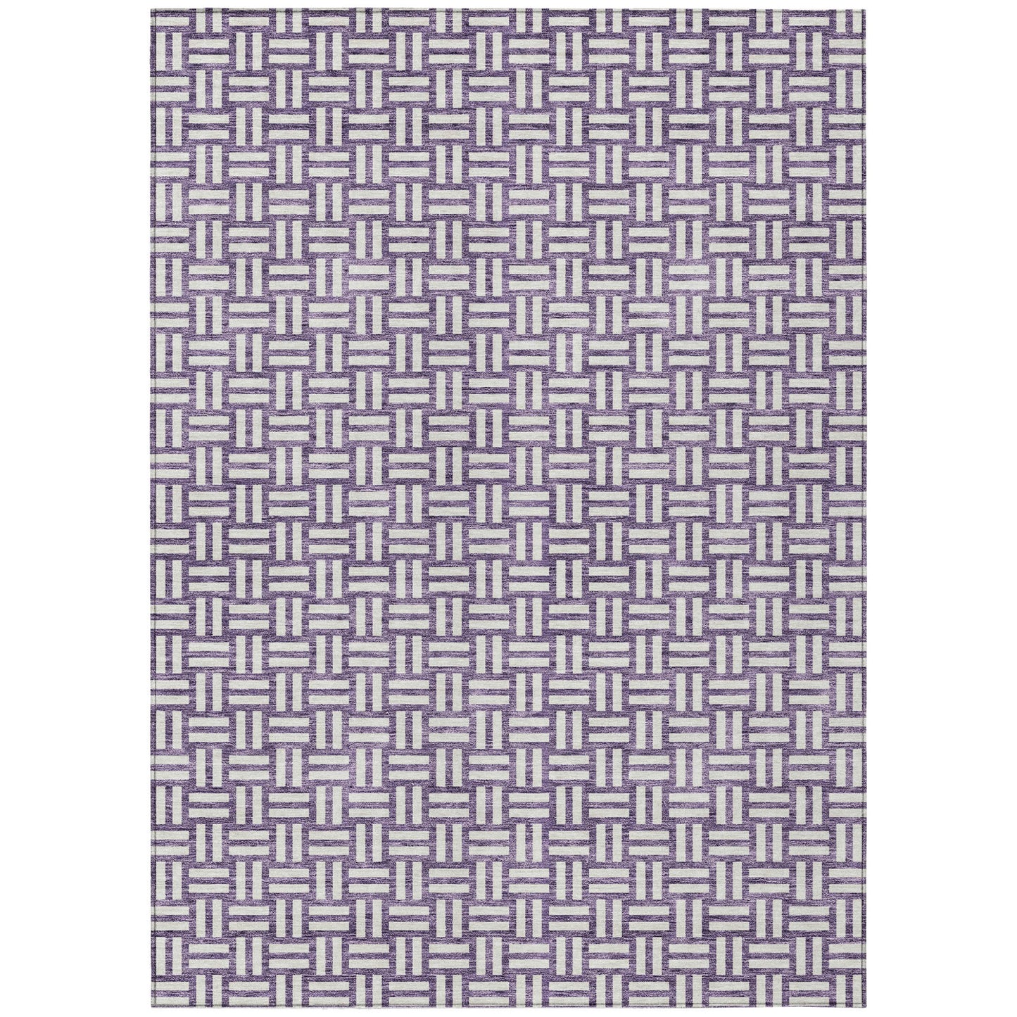 Tabselect Home Line 8' X 10' Purple And Ivory Geometric Washable Indoor Outdoor Area Rug