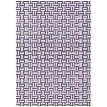 Tabselect Home Line 8' X 10' Purple And Ivory Geometric Washable Indoor Outdoor Area Rug