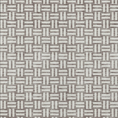 Tabselect Home Line 5' X 8' Taupe And Gray Geometric Washable Indoor Outdoor Area Rug