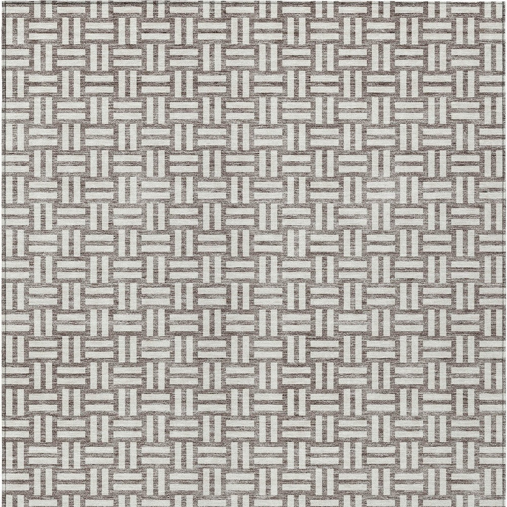 Tabselect Home Line 8' X 10' Taupe And Gray Geometric Washable Indoor Outdoor Area Rug