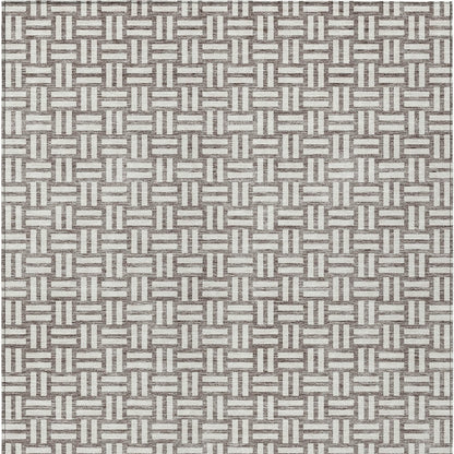Tabselect Home Line 8' X 10' Taupe And Gray Geometric Washable Indoor Outdoor Area Rug