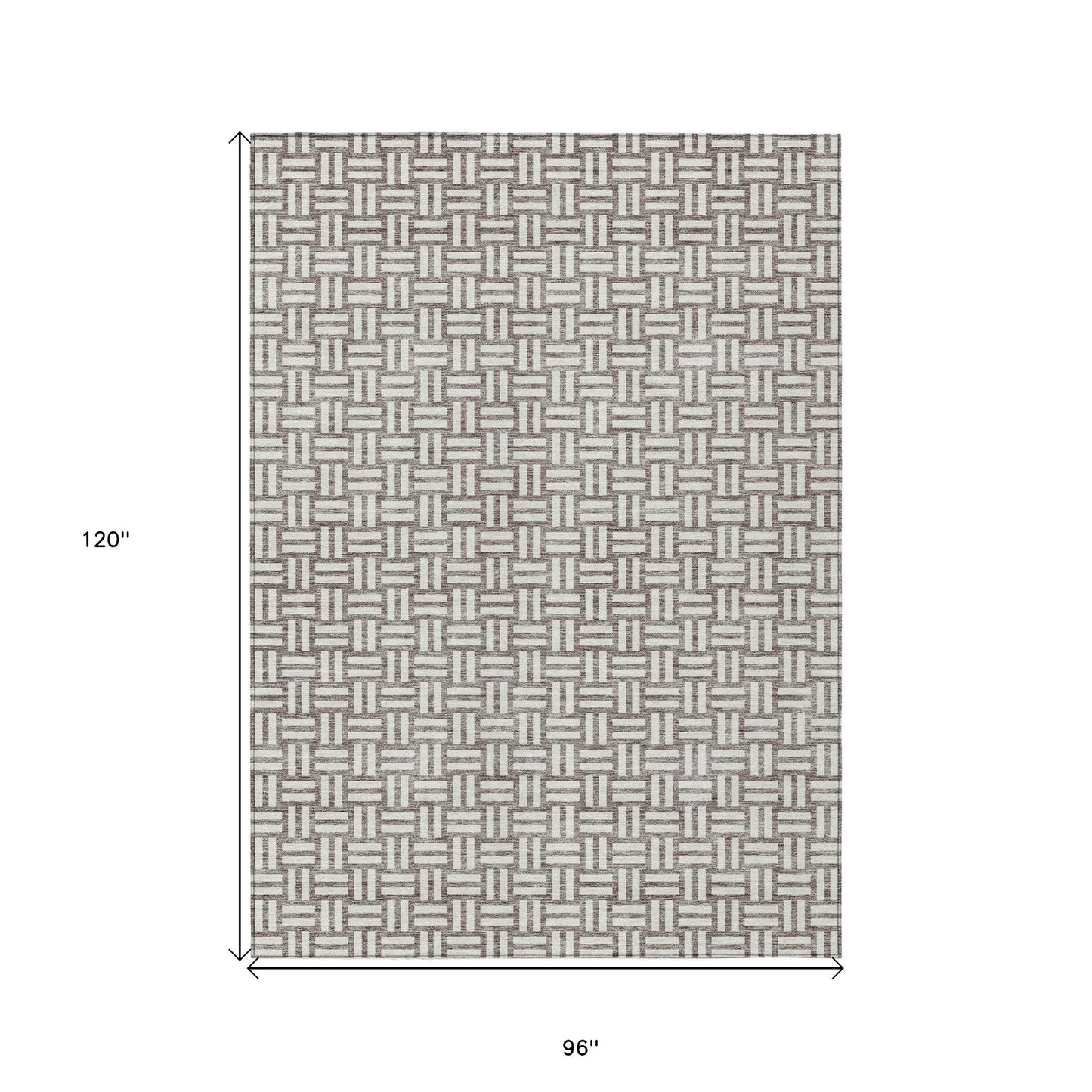Tabselect Home Line 8' X 10' Taupe And Gray Geometric Washable Indoor Outdoor Area Rug