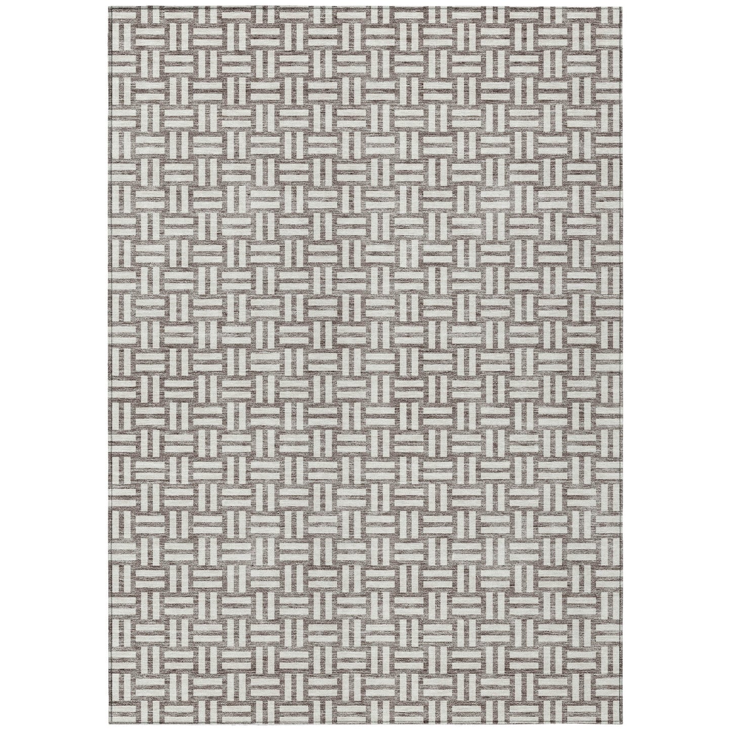 Tabselect Home Line 8' X 10' Taupe And Gray Geometric Washable Indoor Outdoor Area Rug