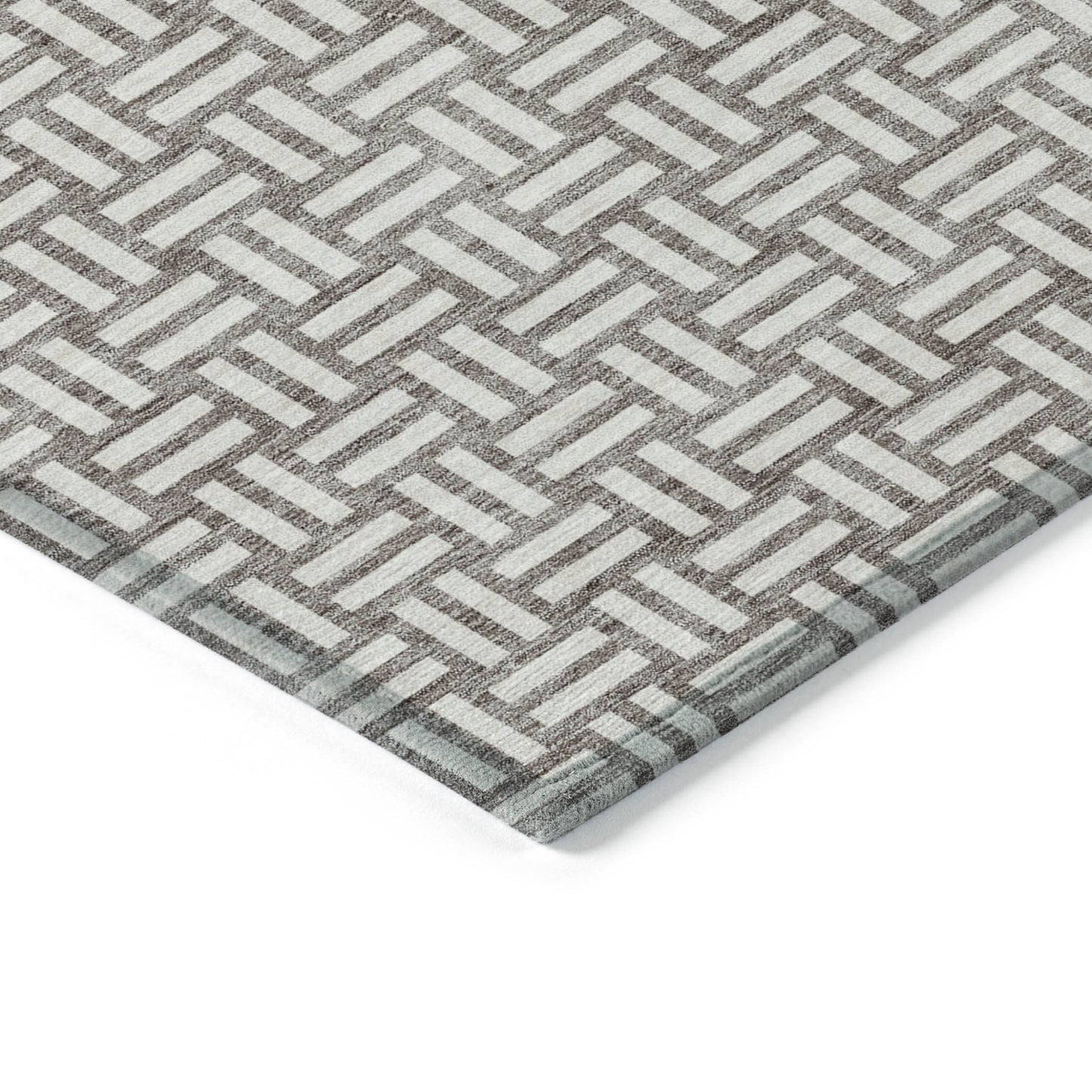 Tabselect Home Line 8' X 10' Taupe And Gray Geometric Washable Indoor Outdoor Area Rug