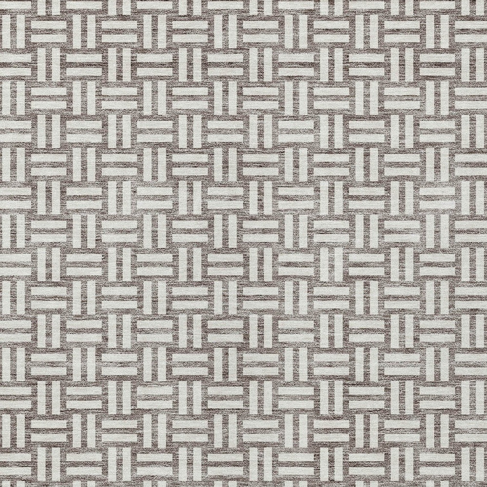 Tabselect Home Line 8' X 10' Taupe And Gray Geometric Washable Indoor Outdoor Area Rug