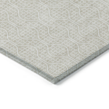 Tabselect Home Line 5' X 8' Beige And Ivory Geometric Washable Indoor Outdoor Area Rug