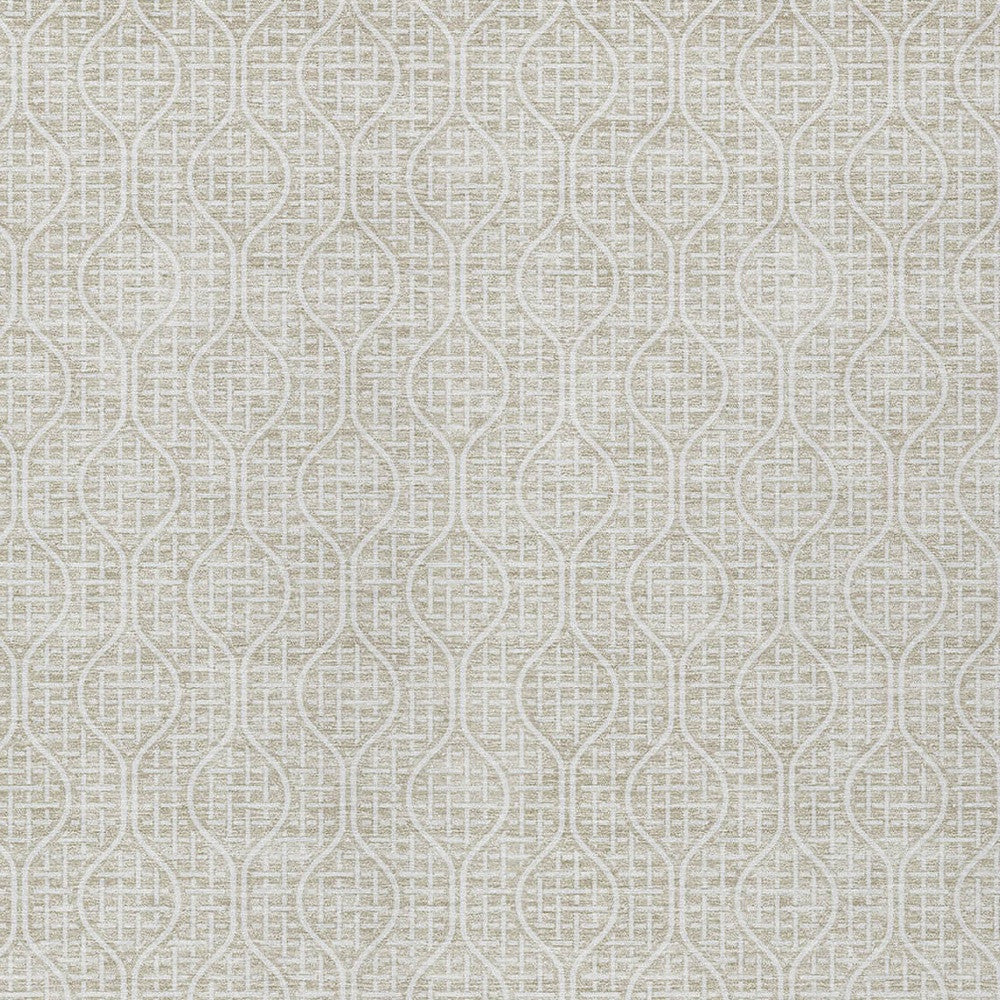 Tabselect Home Line 8' X 10' Beige And Ivory Geometric Washable Indoor Outdoor Area Rug