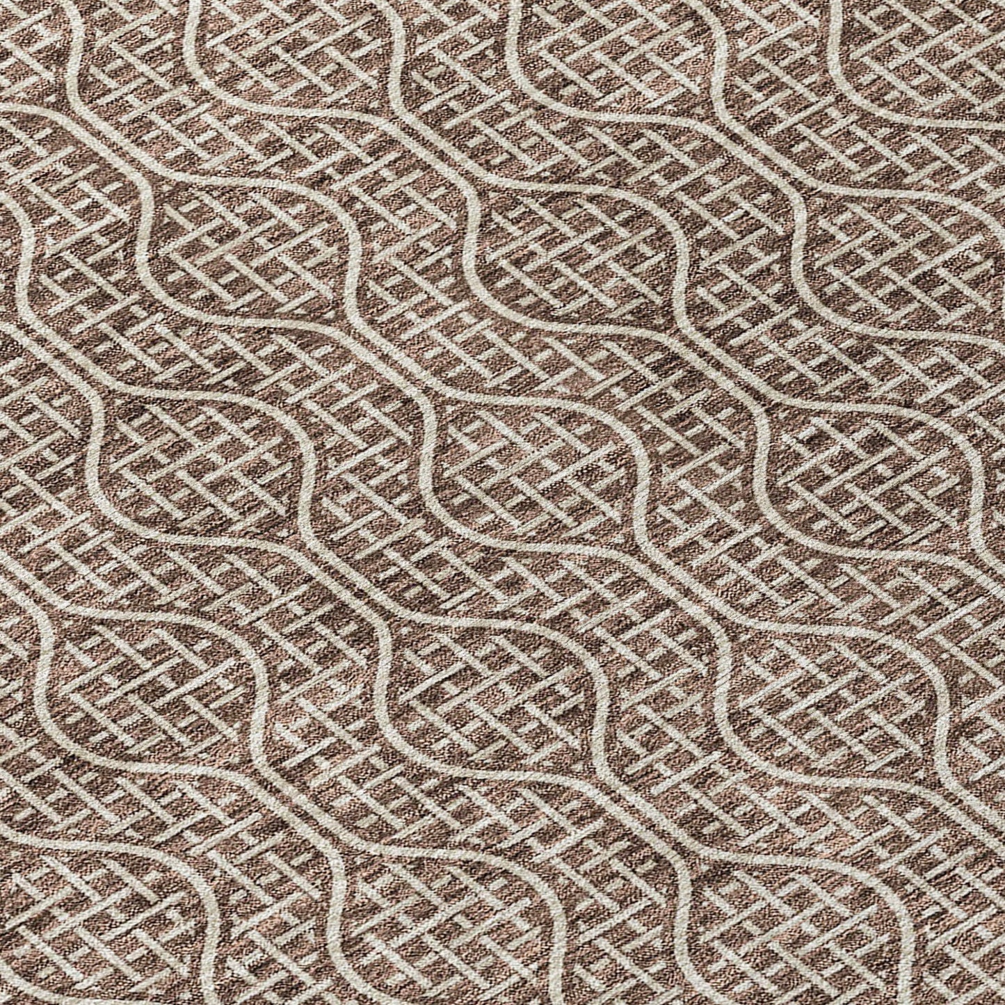 Tabselect Home Line 5' X 8' Brown And Beige Geometric Washable Indoor Outdoor Area Rug
