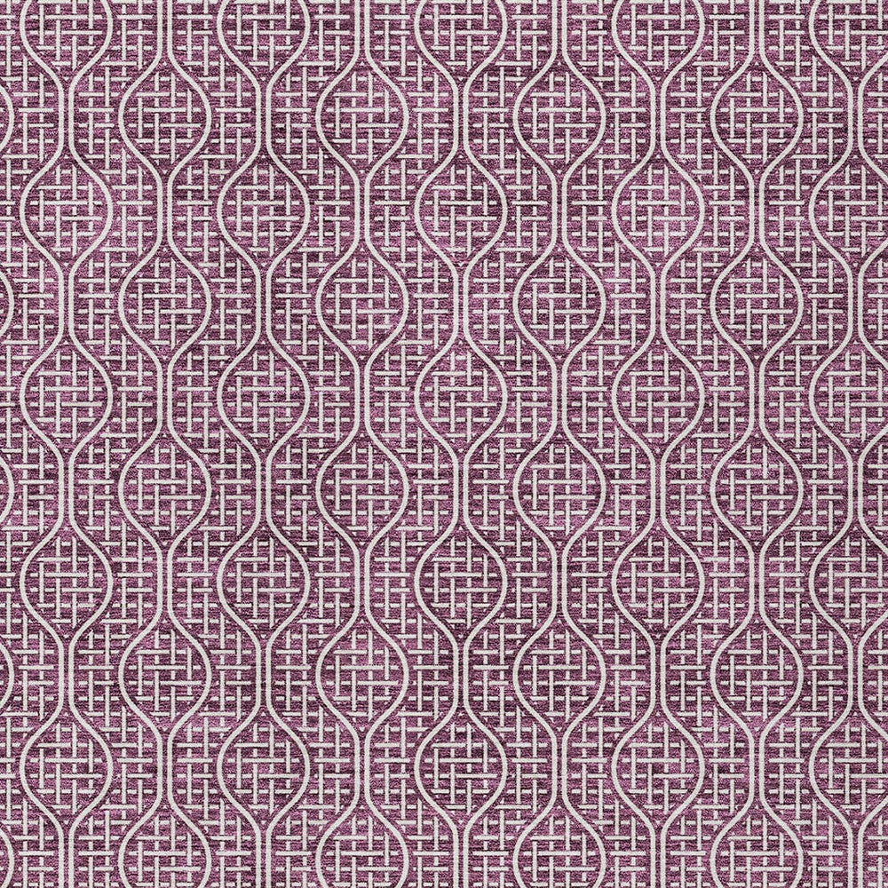 Tabselect Home Line 5' X 8' Eggplant And Ivory Geometric Washable Indoor Outdoor Area Rug