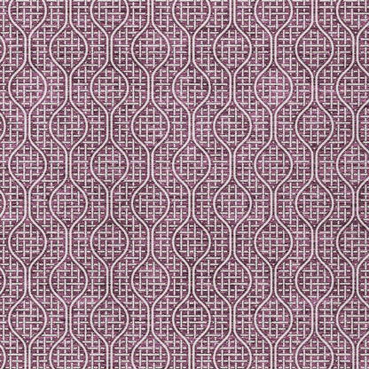 Tabselect Home Line 5' X 8' Eggplant And Ivory Geometric Washable Indoor Outdoor Area Rug