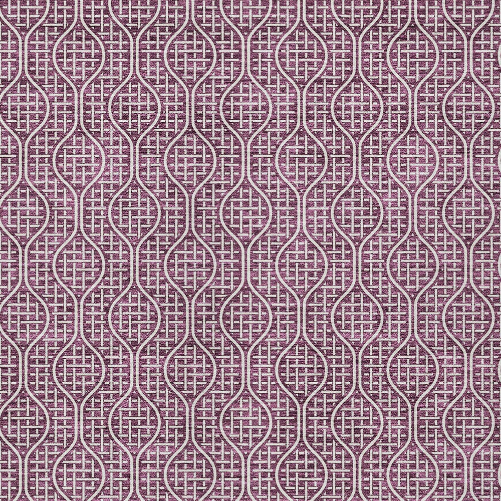 Tabselect Home Line 8' X 10' Eggplant And Ivory Geometric Washable Indoor Outdoor Area Rug