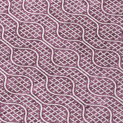 Tabselect Home Line 8' X 10' Eggplant And Ivory Geometric Washable Indoor Outdoor Area Rug