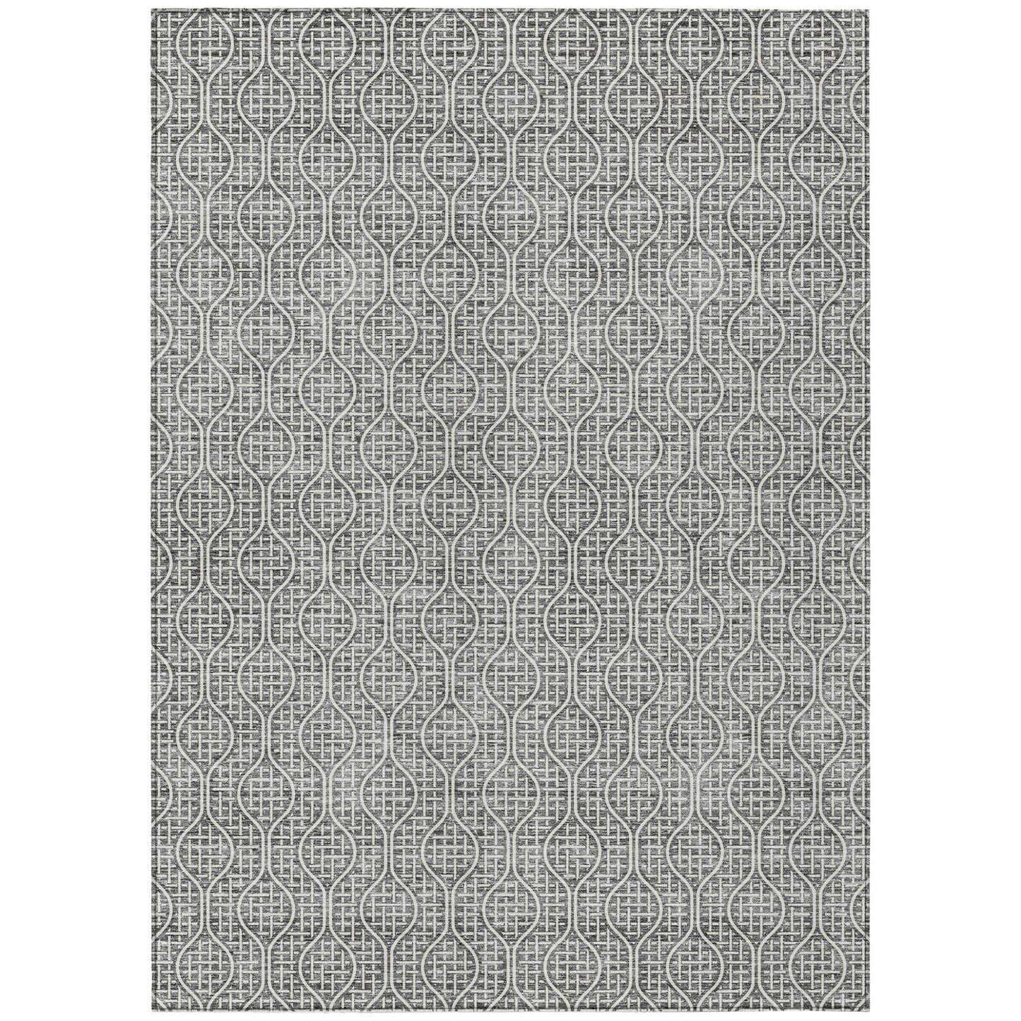 Tabselect Home Line 5' X 8' Gray And Ivory Geometric Washable Indoor Outdoor Area Rug