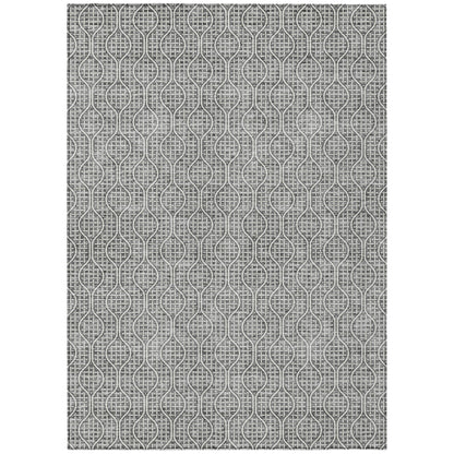 Tabselect Home Line 5' X 8' Gray And Ivory Geometric Washable Indoor Outdoor Area Rug