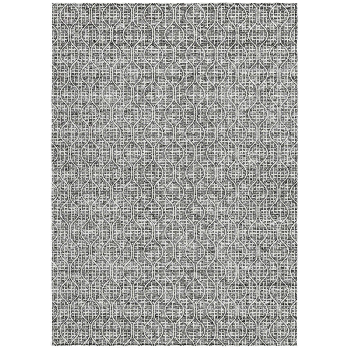 Tabselect Home Line 5' X 8' Gray And Ivory Geometric Washable Indoor Outdoor Area Rug
