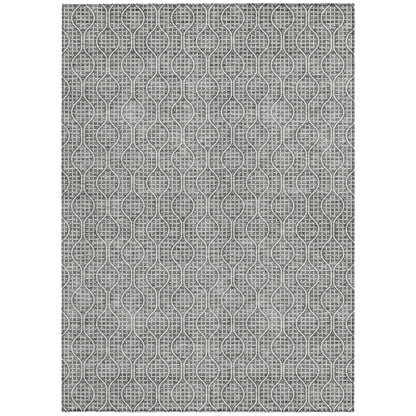Tabselect Home Line 5' X 8' Gray And Ivory Geometric Washable Indoor Outdoor Area Rug