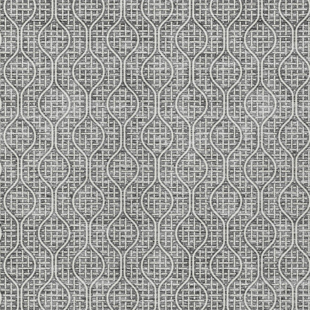 Tabselect Home Line 8' X 10' Gray And Ivory Geometric Washable Indoor Outdoor Area Rug