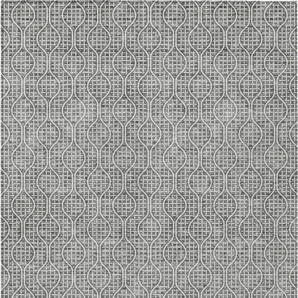 Tabselect Home Line 8' X 10' Gray And Ivory Geometric Washable Indoor Outdoor Area Rug