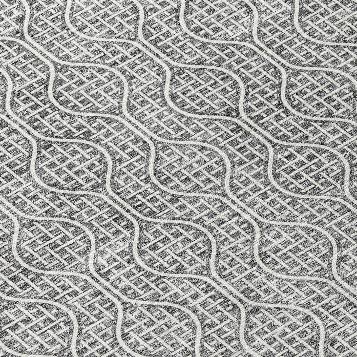 Tabselect Home Line 8' X 10' Gray And Ivory Geometric Washable Indoor Outdoor Area Rug