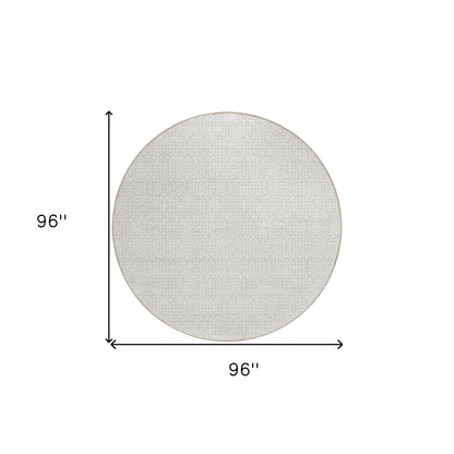 Tabselect Home Line 8' Ivory And Beige Round Geometric Washable Indoor Outdoor Area Rug