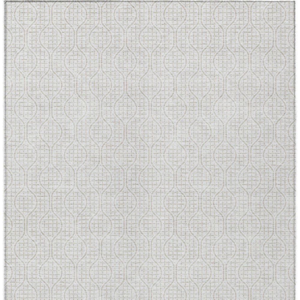 Tabselect Home Line 8' X 10' Ivory And Beige Geometric Washable Indoor Outdoor Area Rug