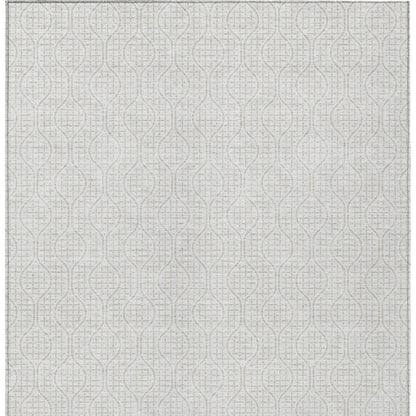Tabselect Home Line 8' X 10' Ivory And Beige Geometric Washable Indoor Outdoor Area Rug