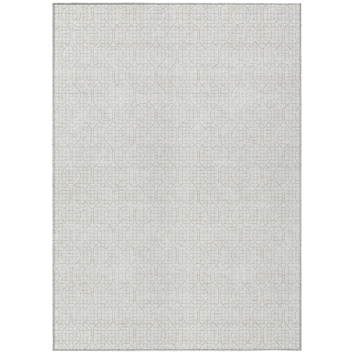 Tabselect Home Line 8' X 10' Ivory And Beige Geometric Washable Indoor Outdoor Area Rug