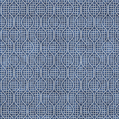 Tabselect Home Line 8' X 10' Navy Blue And Ivory Geometric Washable Indoor Outdoor Area Rug