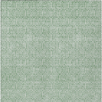 Tabselect Home Line 5' X 8' Sage And Gray Geometric Washable Indoor Outdoor Area Rug