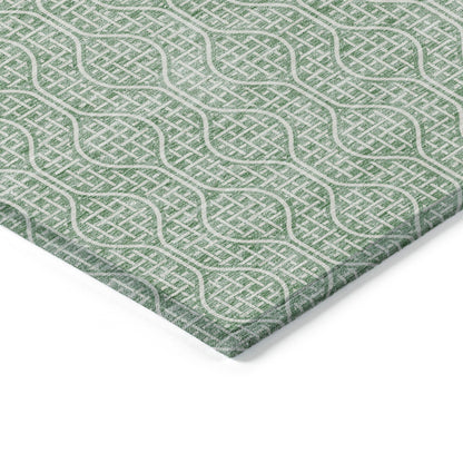 Tabselect Home Line 8' X 10' Sage And Gray Geometric Washable Indoor Outdoor Area Rug