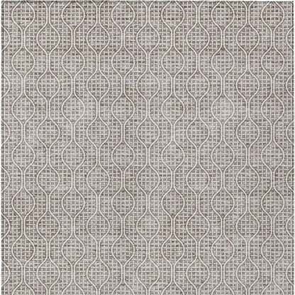 Tabselect Home Line 5' X 8' Taupe And Beige Geometric Washable Indoor Outdoor Area Rug