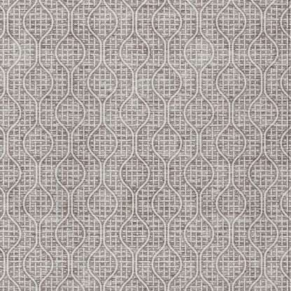 Tabselect Home Line 8' X 10' Taupe And Beige Geometric Washable Indoor Outdoor Area Rug