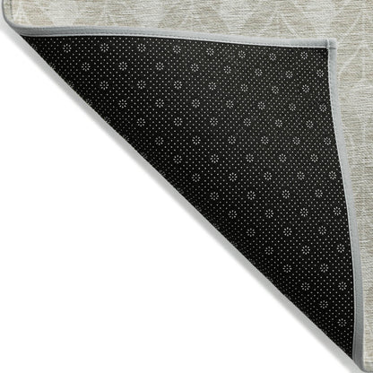 Tabselect Home Line 5' X 8' Beige And Ivory Geometric Washable Indoor Outdoor Area Rug