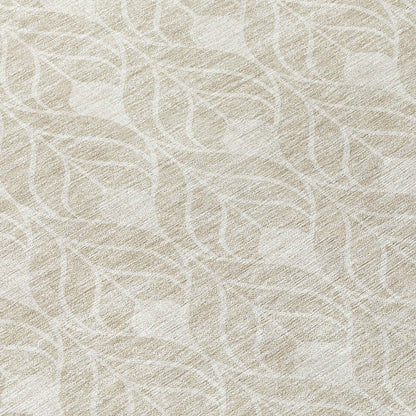 Tabselect Home Line 8' Beige And Ivory Round Geometric Washable Indoor Outdoor Area Rug