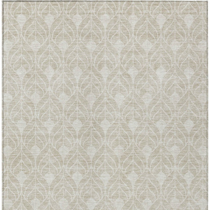Tabselect Home Line 8' X 10' Beige And Ivory Geometric Washable Indoor Outdoor Area Rug