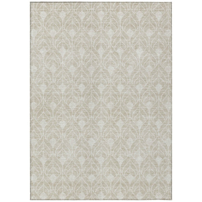 Tabselect Home Line 8' X 10' Beige And Ivory Geometric Washable Indoor Outdoor Area Rug