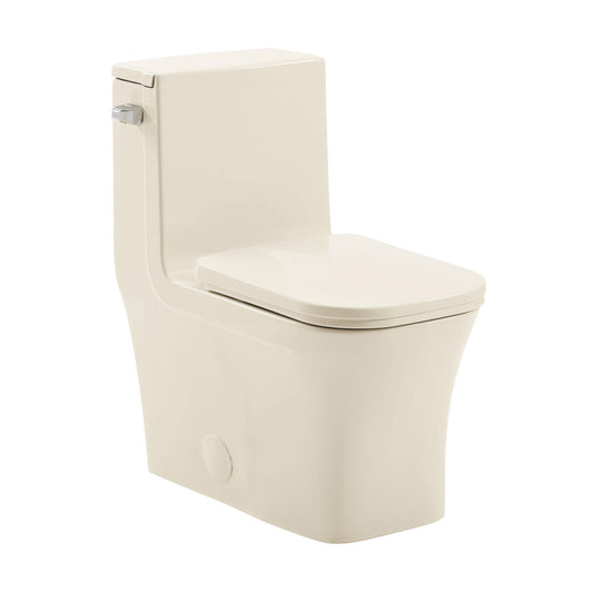 Swiss Madison Concorde One Piece Square Left Side Flush Handle Toilet 1.28 gpf in Bisque