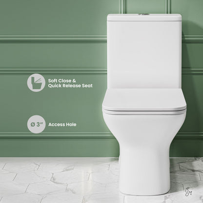 Swiss Madison Carre One Piece Square Toilet Dual Flush 1.1/1.6 gpf in Matte White