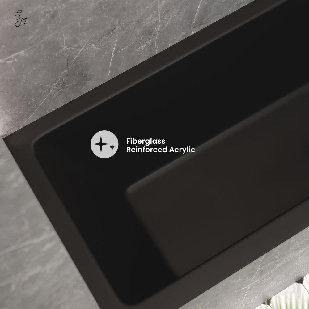Swiss Madison Voltaire 60" x 30" Right-Hand Drain Alcove Bathtub in Matte Black