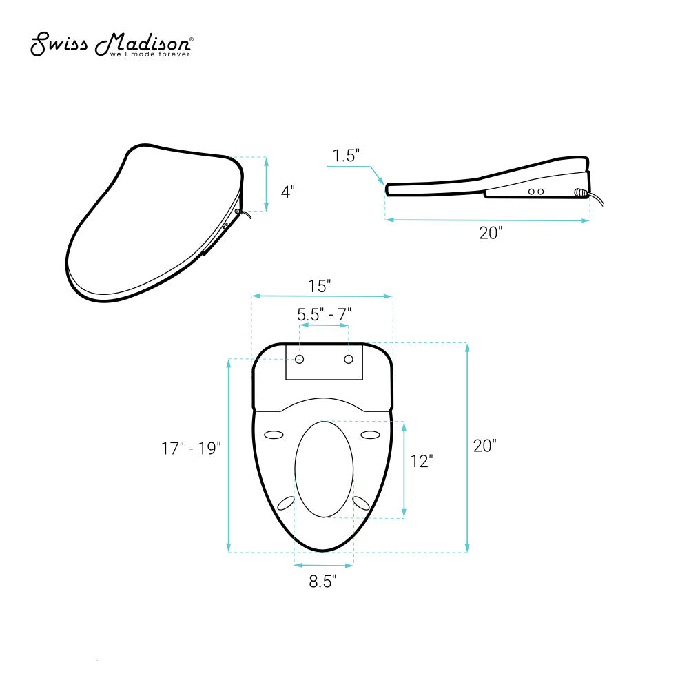 Swiss Madison Cascade Smart Toilet Seat Bidet