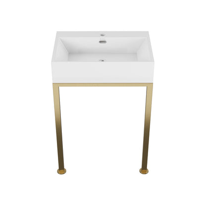 Swiss Madison Concorde 24" Rectangle Console Sink with Brushed Gold Legs
