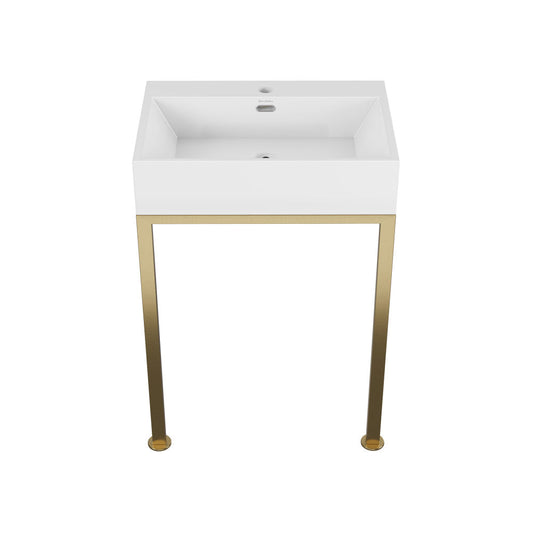 Swiss Madison Concorde 24" Rectangle Console Sink with Brushed Gold Legs