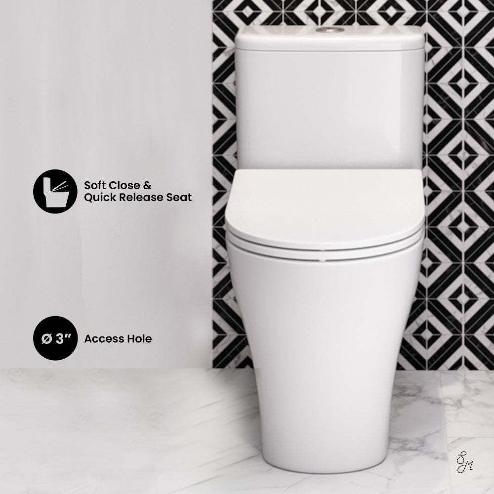 Swiss Madison TWISTER Dual Flush, Cascade One-Piece Compact Toilet, 1.1/1.6 GPF