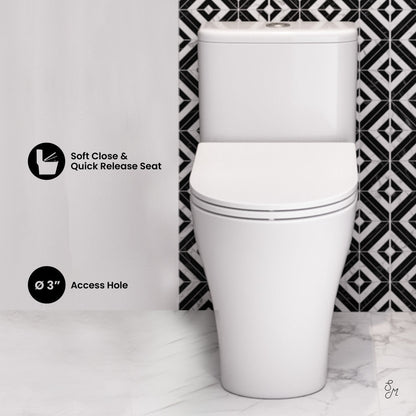 Swiss Madison TWISTER Dual Flush, Cascade One-Piece Compact Toilet, 1.1/1.6 GPF