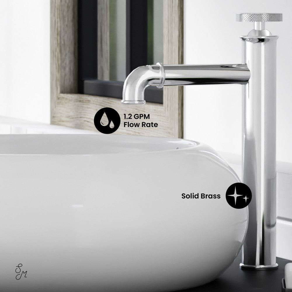 Swiss Madison Avallon Single Hole, Single-Handle Wheel, High Arc Bathroom Faucet in Chrome