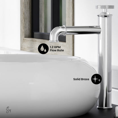 Swiss Madison Avallon Single Hole, Single-Handle Wheel, High Arc Bathroom Faucet in Chrome